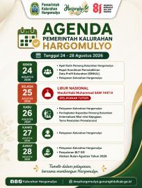 AGENDA PEMERINTAH KALURAHAN HARGOMULYO TANGGAL 24-28 AGUSTUS 2026
